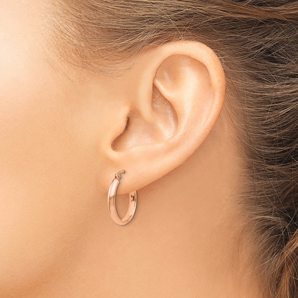 14k Rose Gold Hoop Earrings (TF569)