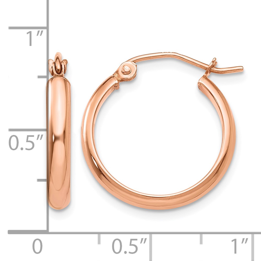 14k Rose Gold Hoop Earrings (TF569)