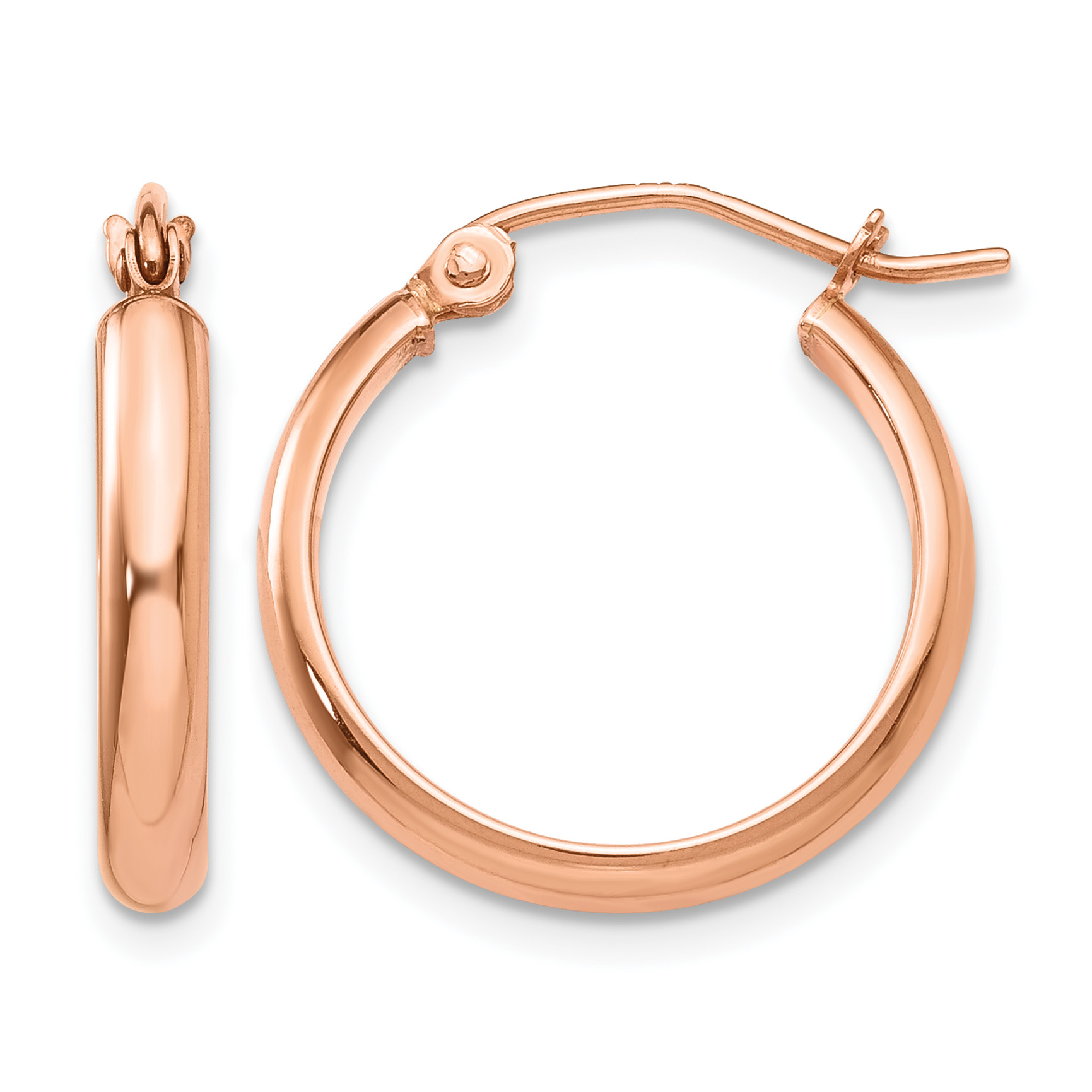 14k Rose Gold Hoop Earrings (TF569)