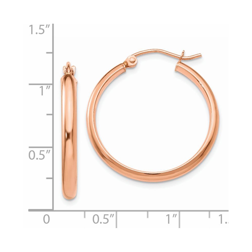 14k Rose Gold Hoop Earrings (TF570)