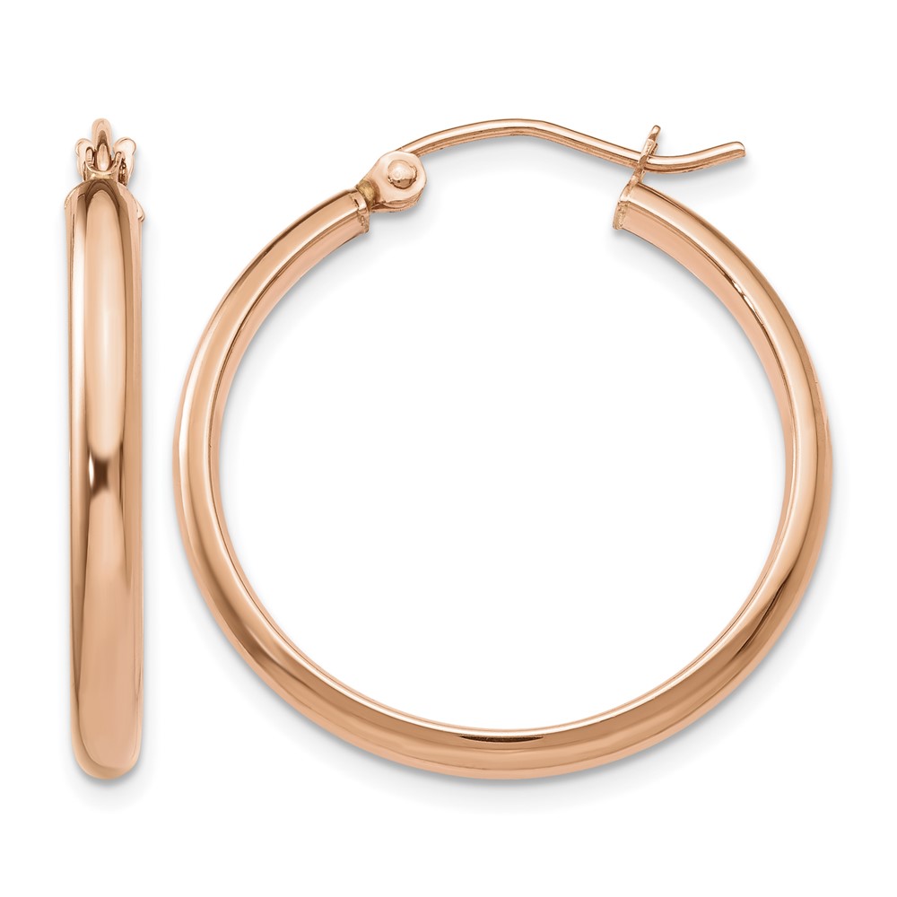 14k Rose Gold Hoop Earrings (TF570)