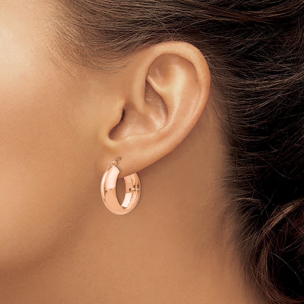 14k Rose Gold Hoop Earrings (TF571)