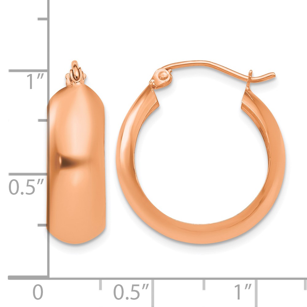 14k Rose Gold Hoop Earrings (TF571)