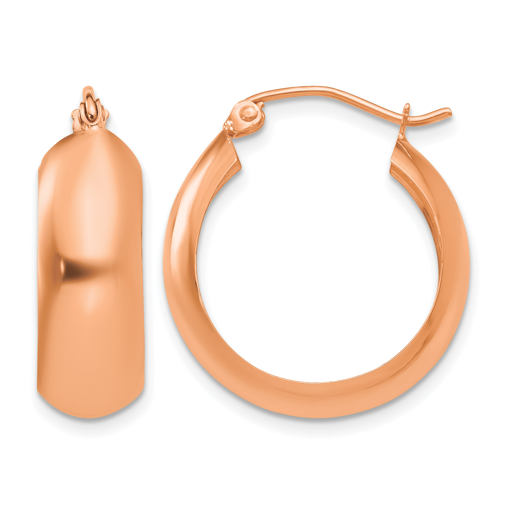 14k Rose Gold Hoop Earrings (TF571)