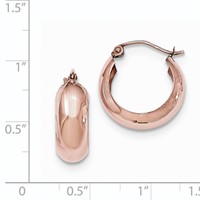 14K Rose Gold 7x 19mm Polished Hoop Earrings view 4
