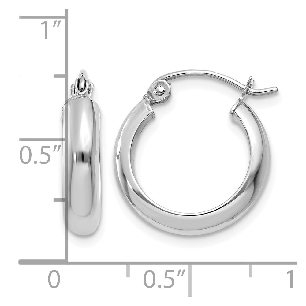 14k White Gold Hoop Earrings (TF573)
