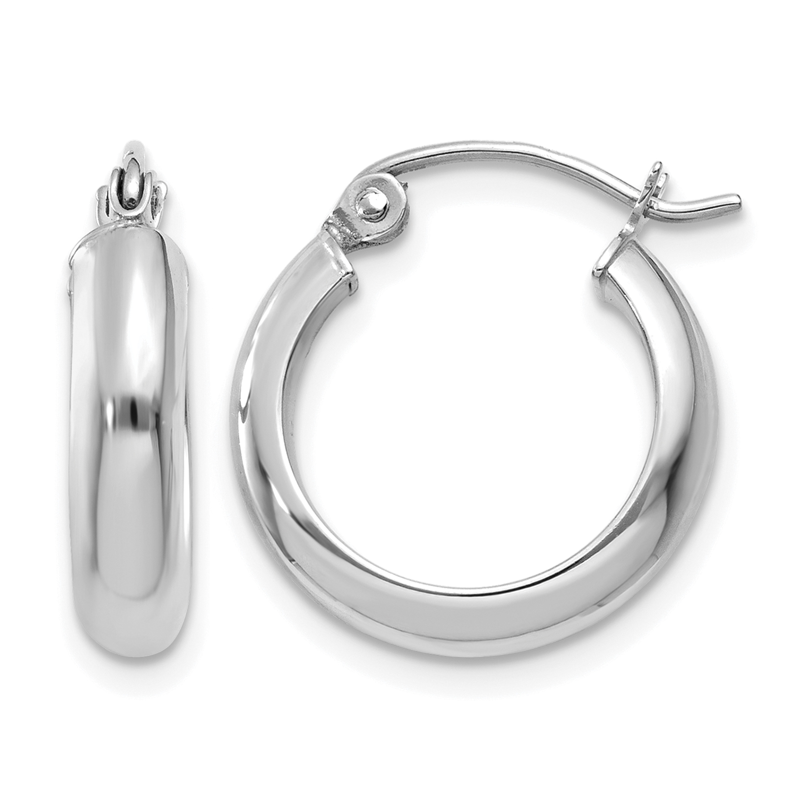 14k White Gold Hoop Earrings (TF573)