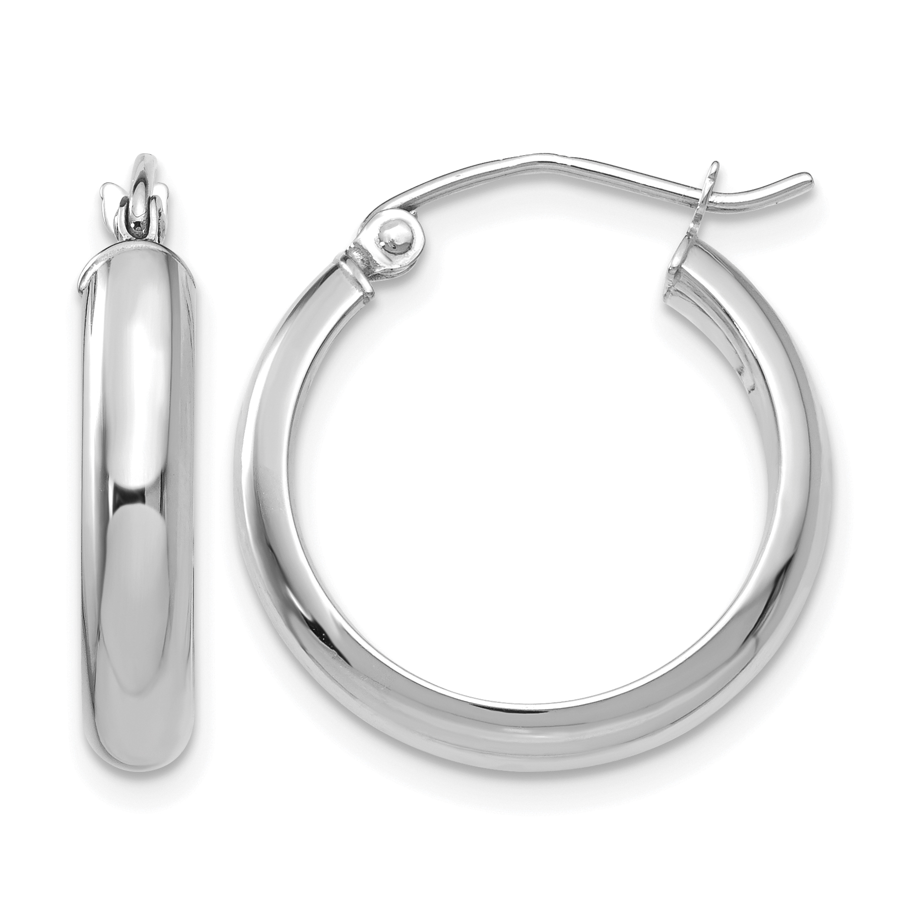 14k White Gold Hoop Earrings (TF574)
