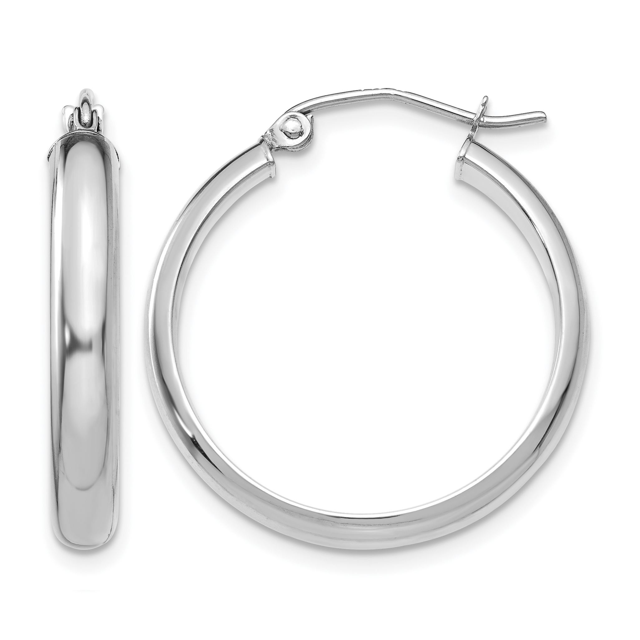 14k White Gold Hoop Earrings (TF575)