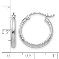 14K White Gold 2.75x 17mm Round Tube Hoop Earrings view 4