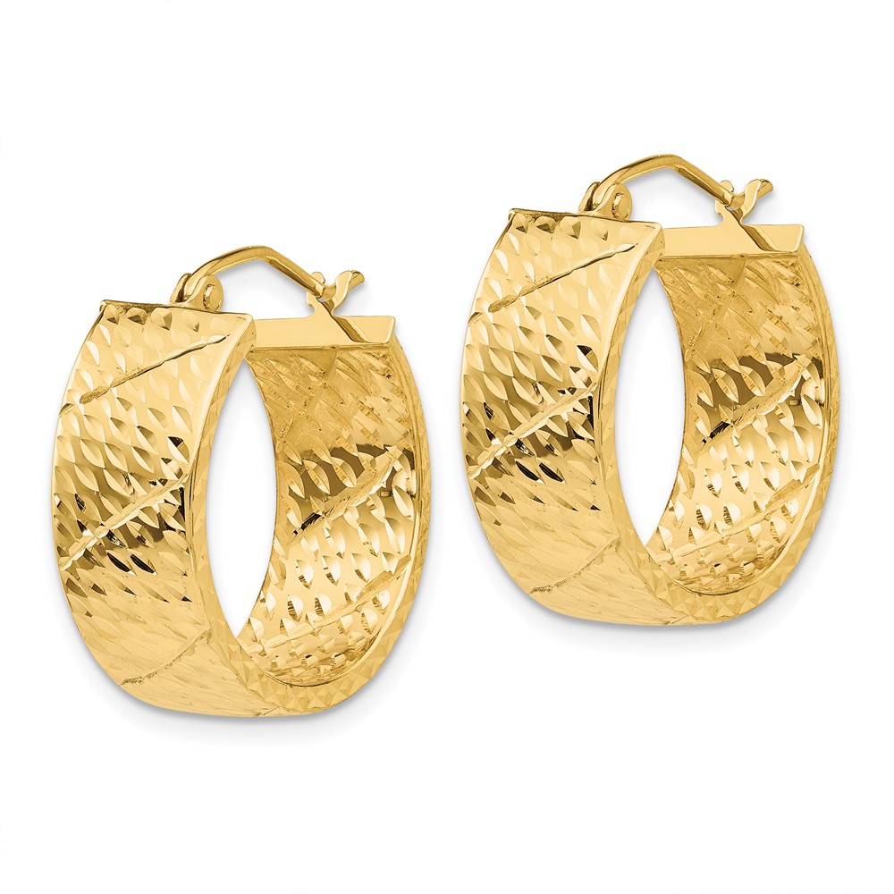 14k Diamond Cut Hoop Earrings (TF579)