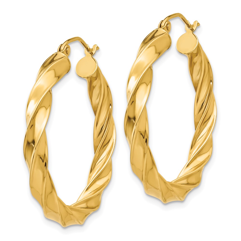 14k Light Twisted Hoop Earrings (TF590)