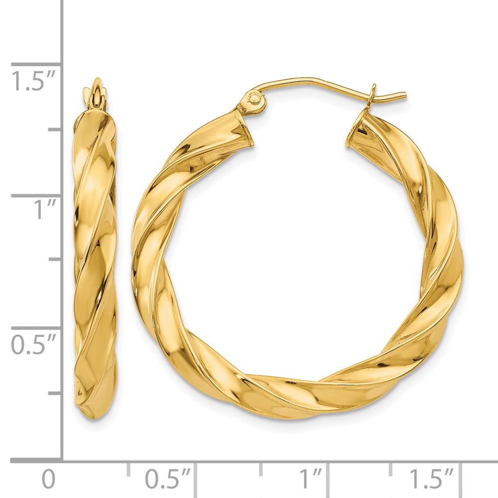 14k Light Twisted Hoop Earrings (TF590)