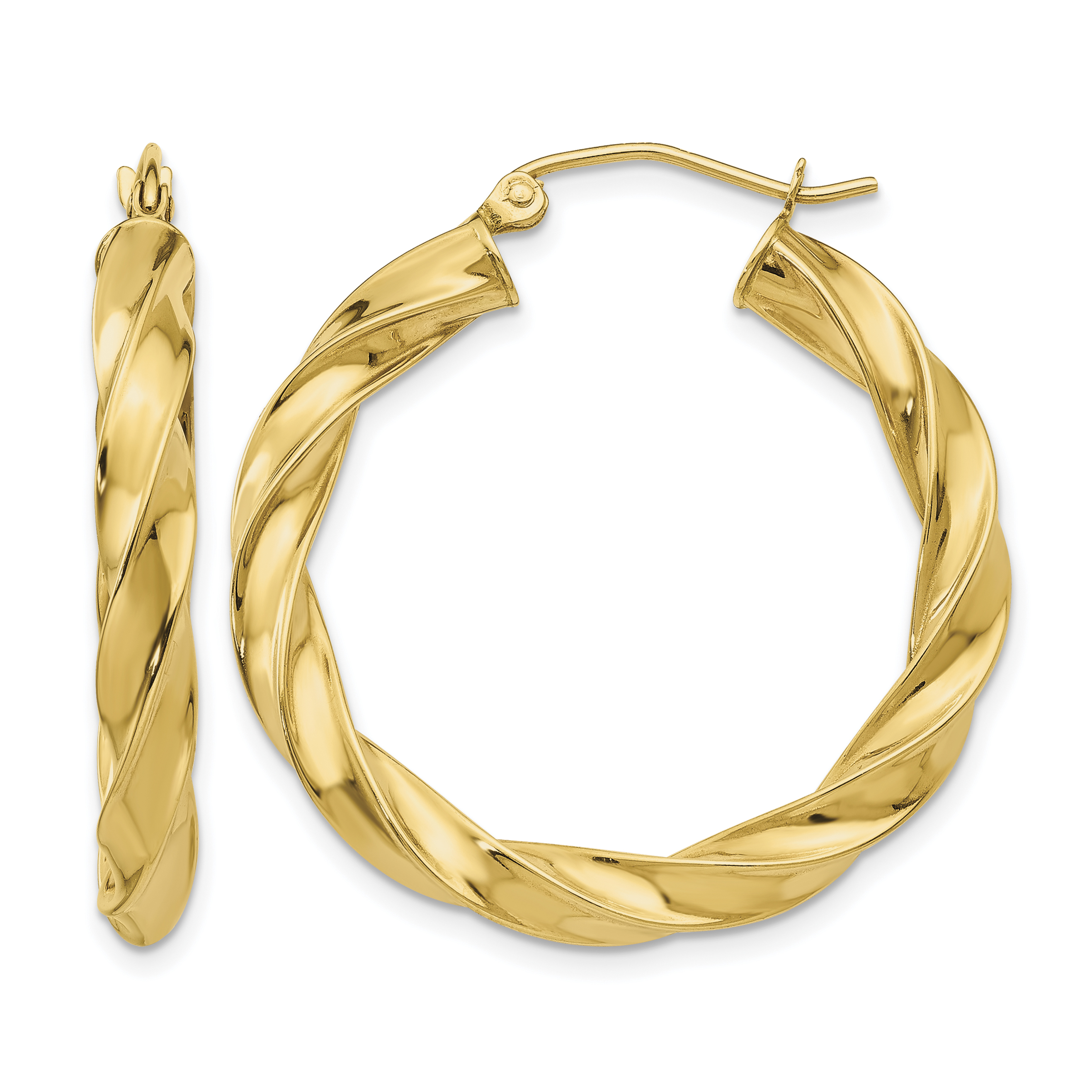 14k Light Twisted Hoop Earrings (TF590)