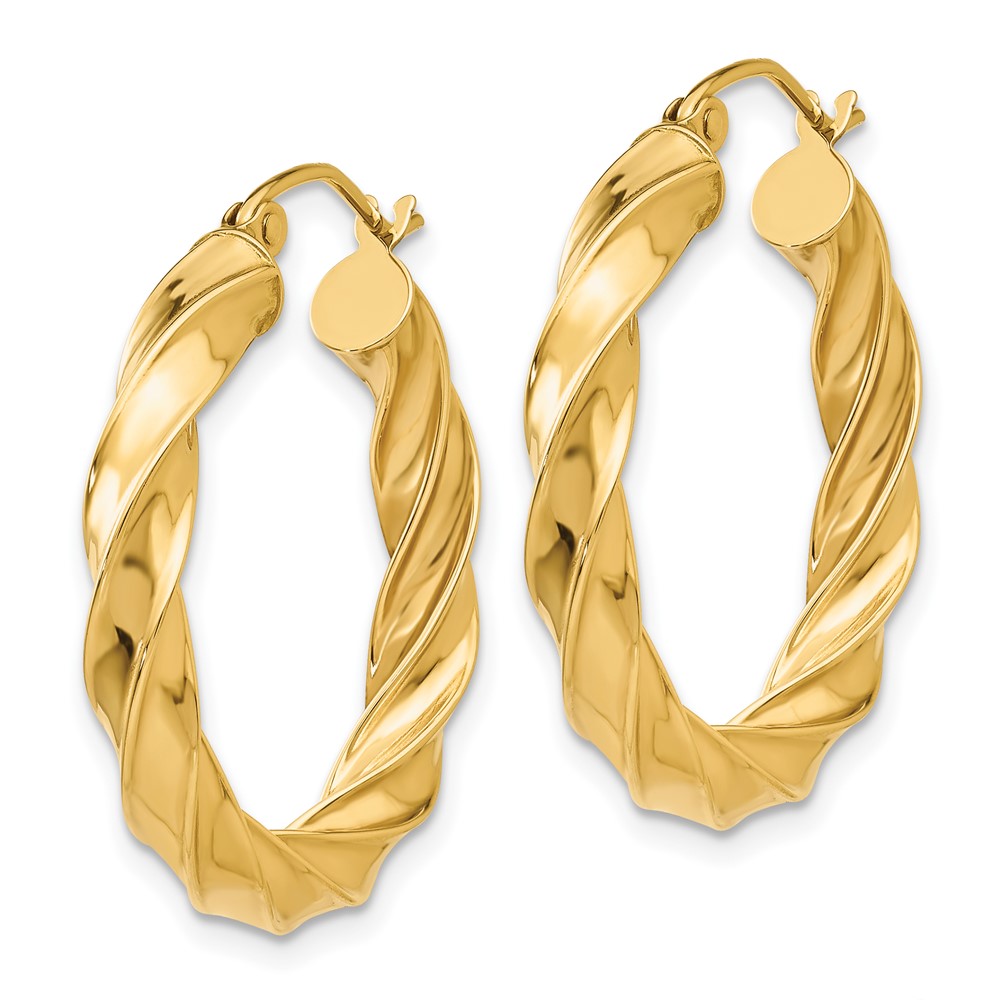 14k Light Twisted Hoop Earrings (TF591)