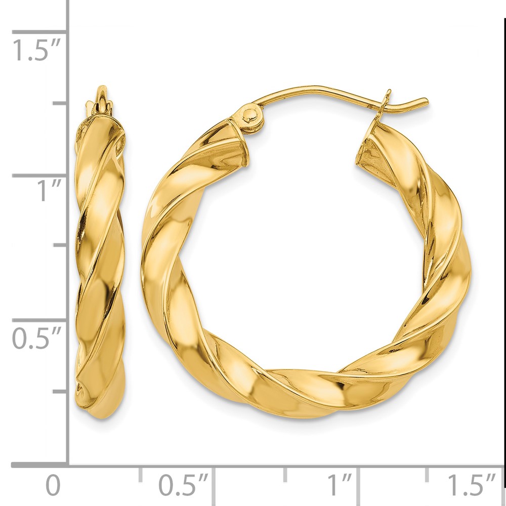 14k Light Twisted Hoop Earrings (TF591)