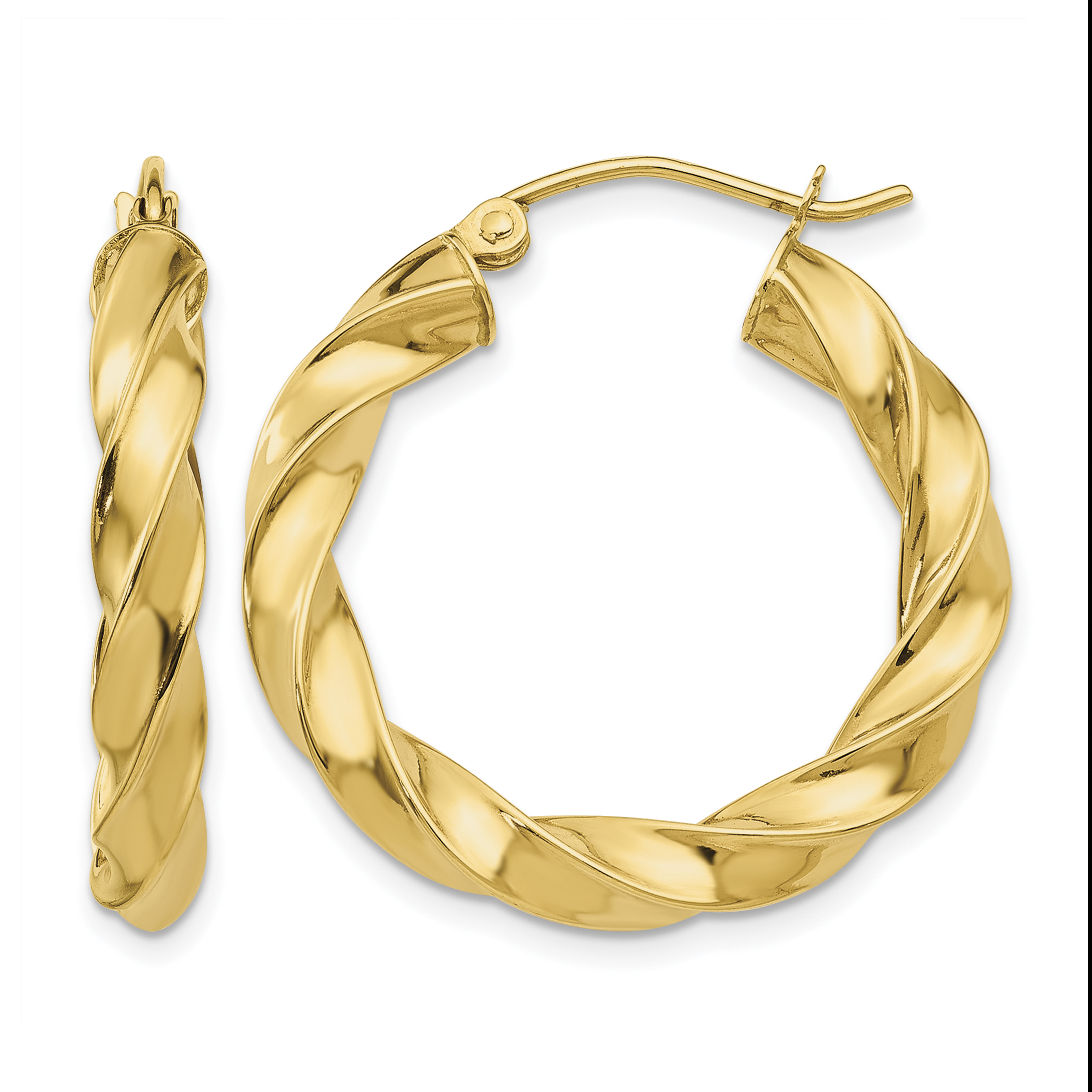 14k Light Twisted Hoop Earrings (TF591)