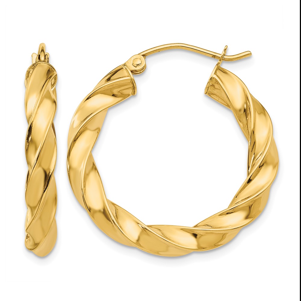 14k Light Twisted Hoop Earrings (TF591)