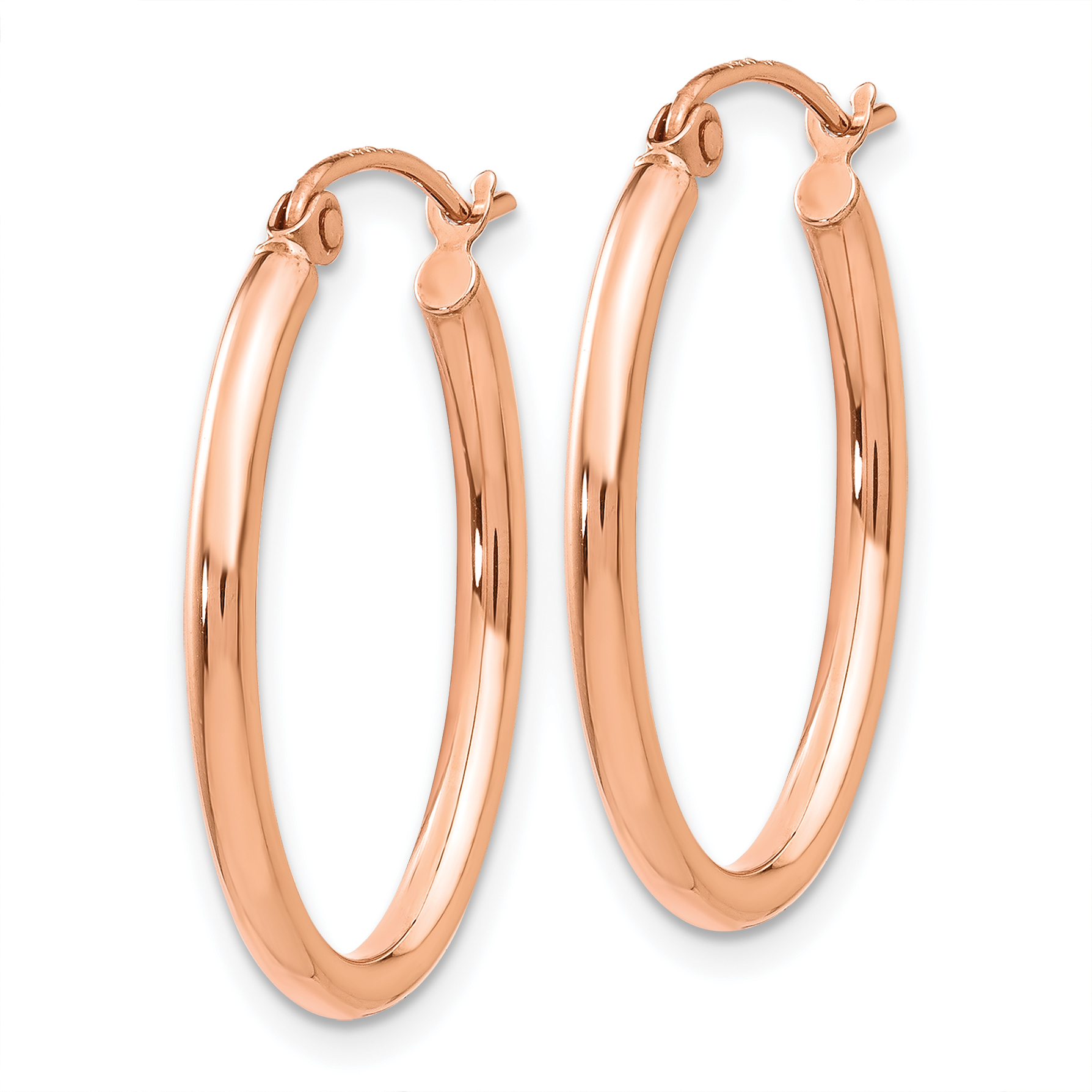 14k Rose Gold Oval Hoop Earrings TF595 886774732237 | eBay