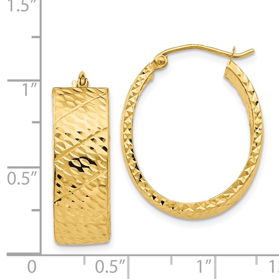 Gold Polish Diamond-cut Hoop Earrings