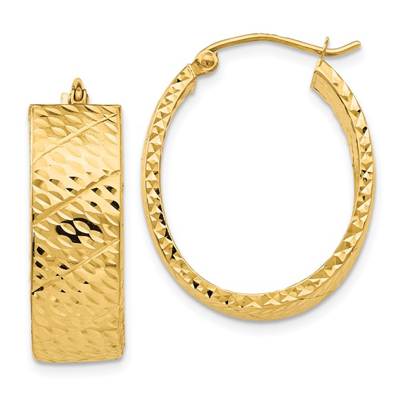 Gold Polish Diamond-cut Hoop Earrings