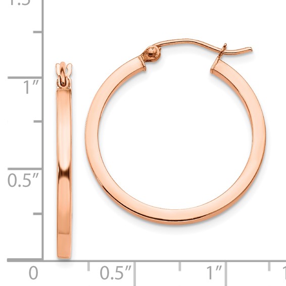 Gold Lightweight Square Tube Hoop Earrings