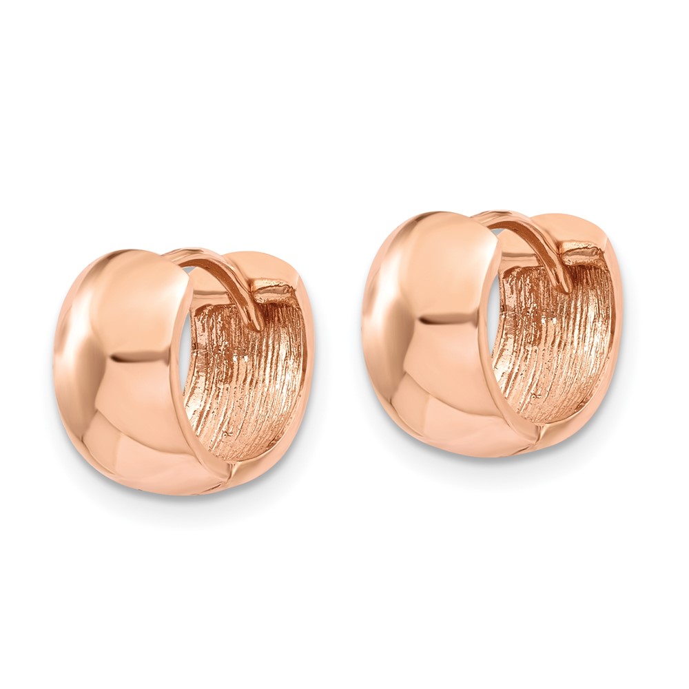 14k Rose Gold Round Hinged Hoop Earrings (TF760)
