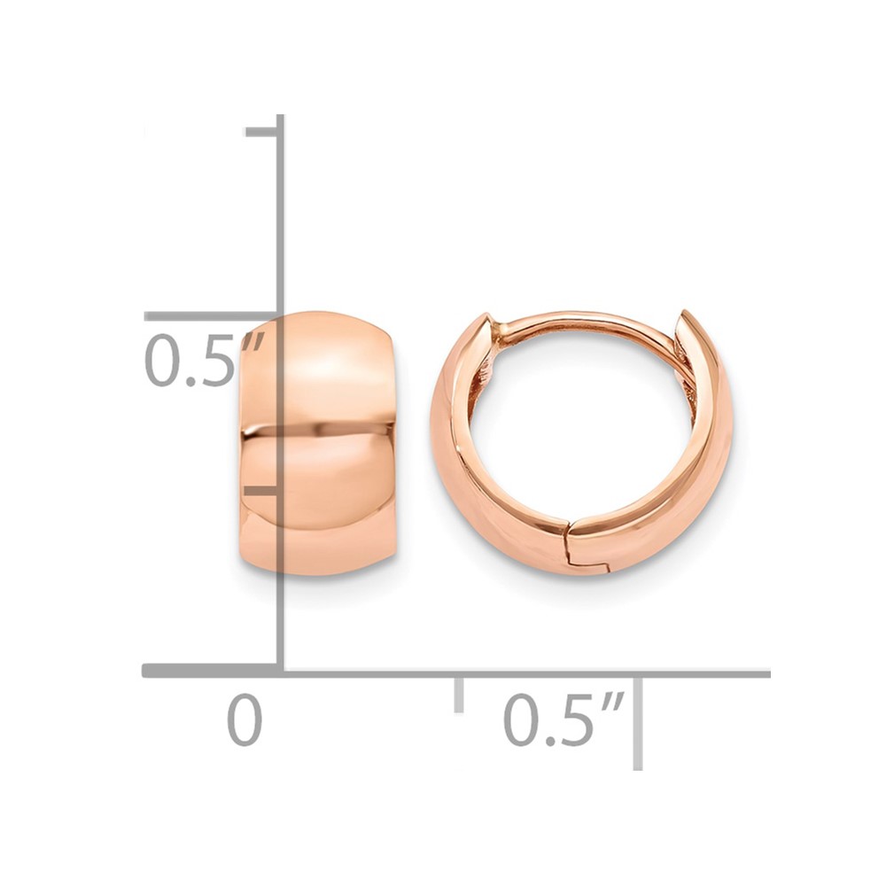 14k Rose Gold Round Hinged Hoop Earrings (TF760)
