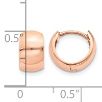 14K Rose Gold Round Hinged Hoop Earrings view 4