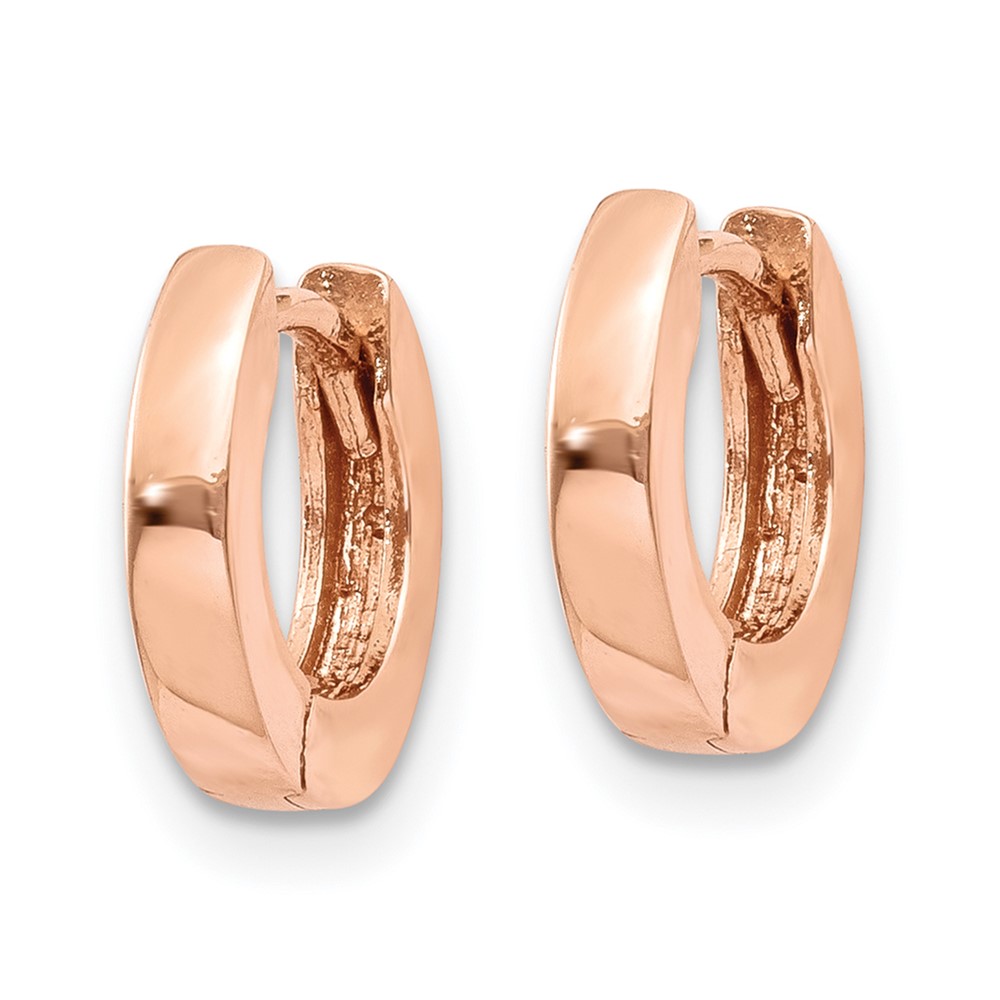14k Rose Gold Round Hinged Hoop Earrings (TF762)