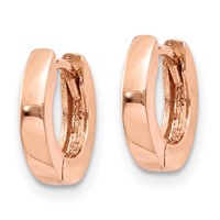 14K Rose Gold Round Hinged Hoop Earrings view 2
