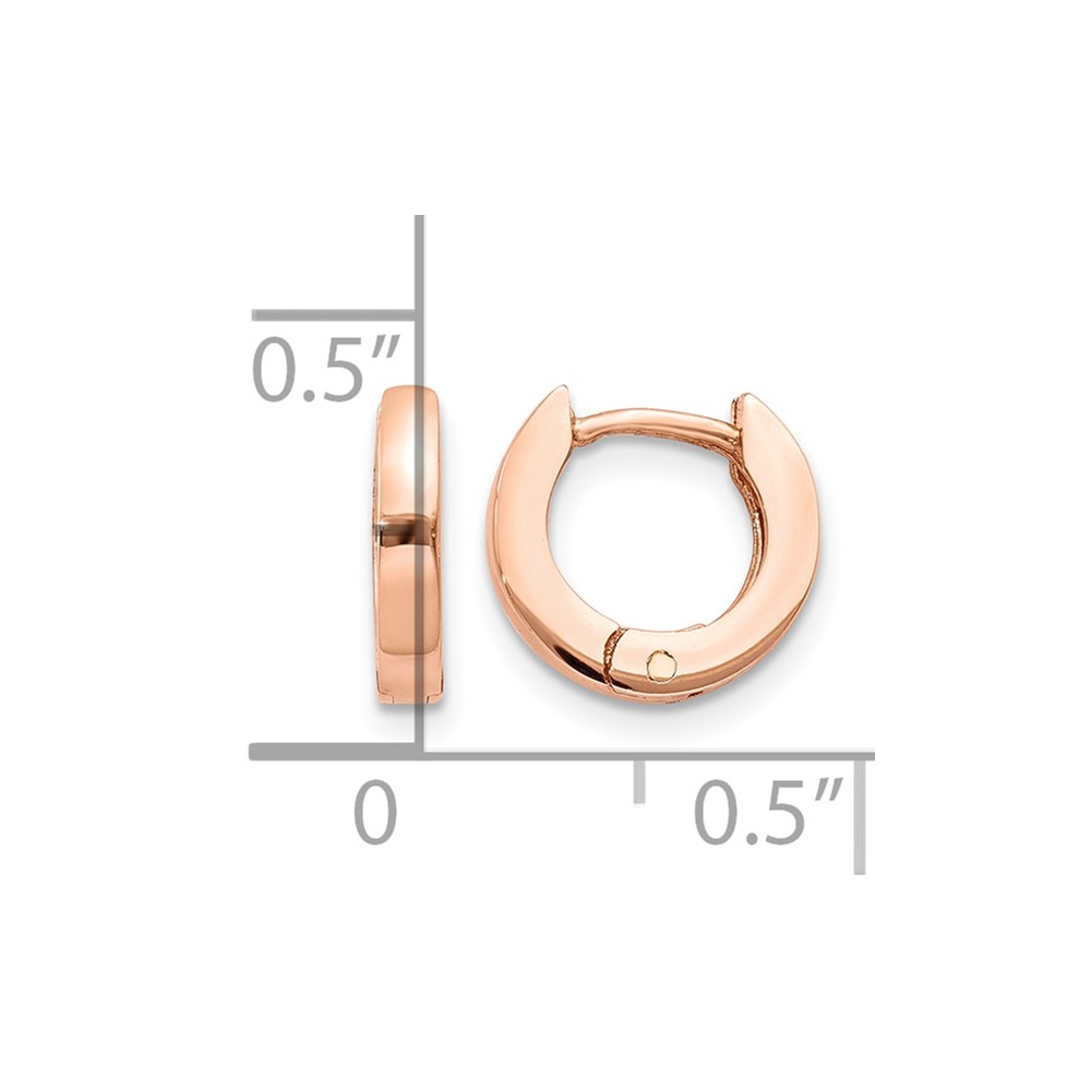 14k Rose Gold Round Hinged Hoop Earrings (TF762)