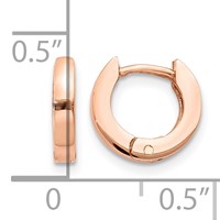 14K Rose Gold Round Hinged Hoop Earrings view 4