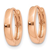 14K Rose Gold 1.8mm Round Hinged Hoop Earrings view 2
