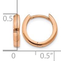 14K Rose Gold 1.8mm Round Hinged Hoop Earrings view 4
