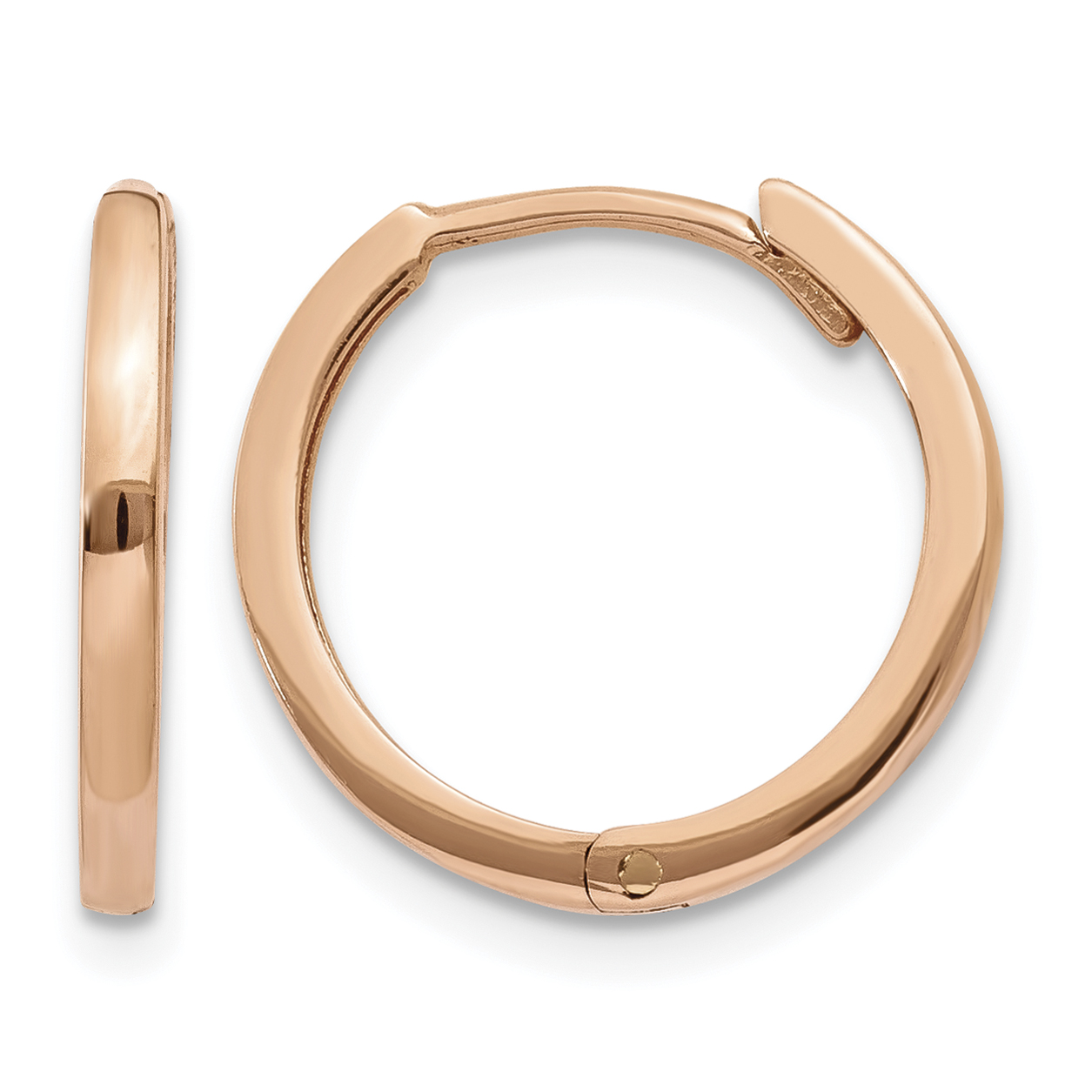 14k Rose Gold Round Hinged Hoop Earrings (TF764)