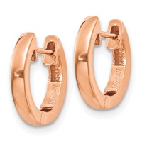 14K Rose Gold Hinged Hoop Earrings view 2