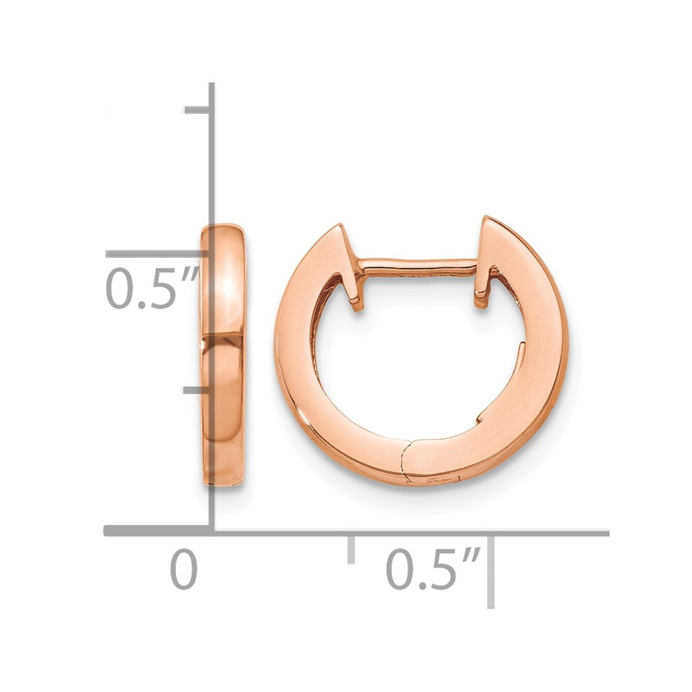 14K Rose Gold Hinged Hoop Earrings (TF765)
