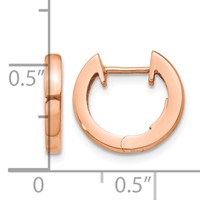 14K Rose Gold Hinged Hoop Earrings view 4