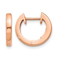 14K Rose Gold Hinged Hoop Earrings view 1