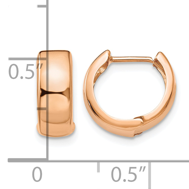 14K Rose Gold Hinged Hoop Earrings TF766 detailed image 4