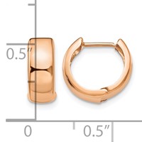 14K Rose Gold Hinged Hoop Earrings view 4