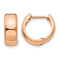 14K Rose Gold Hinged Hoop Earrings view 1