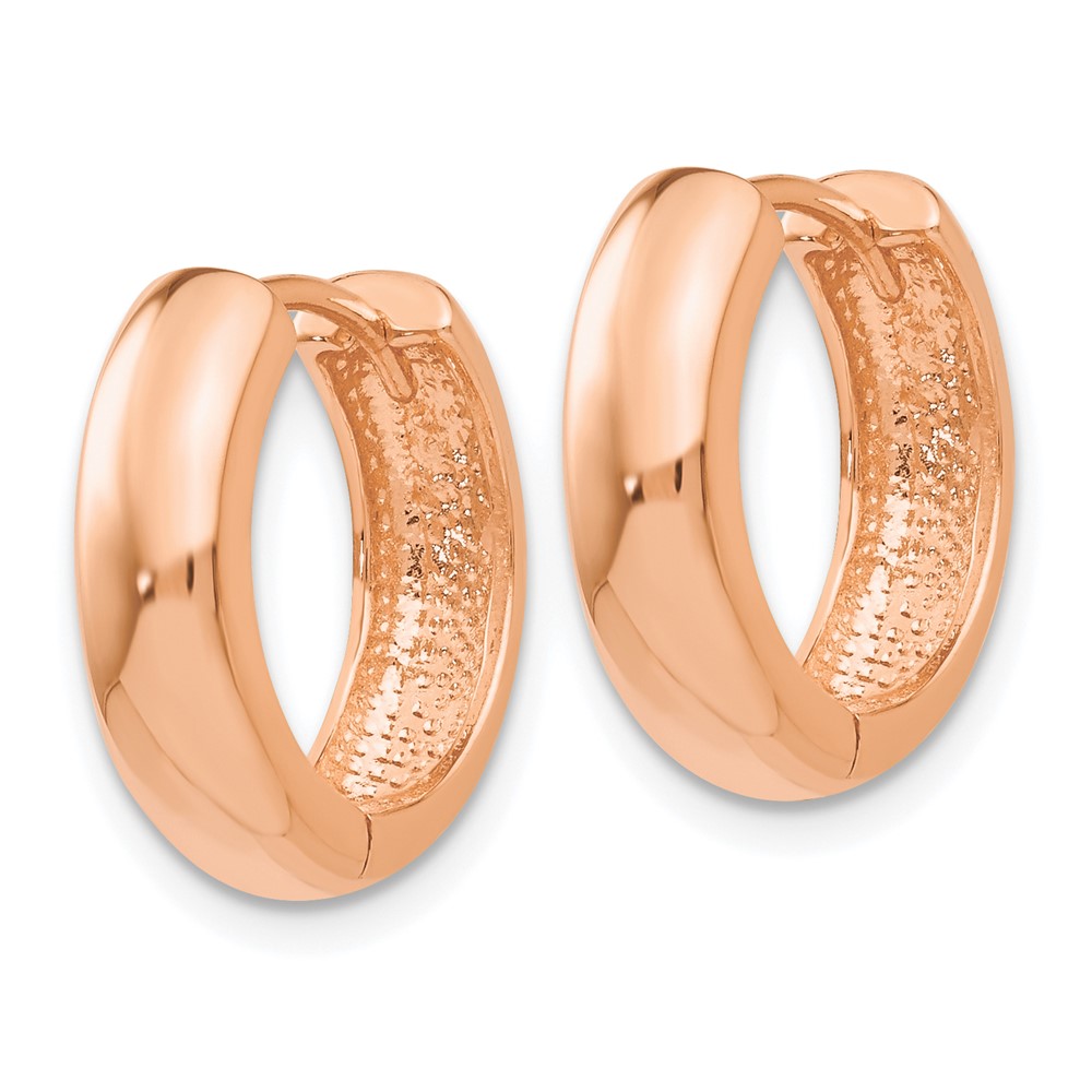 14k Rose Gold Round Hinged Hoop Earrings (TF767)
