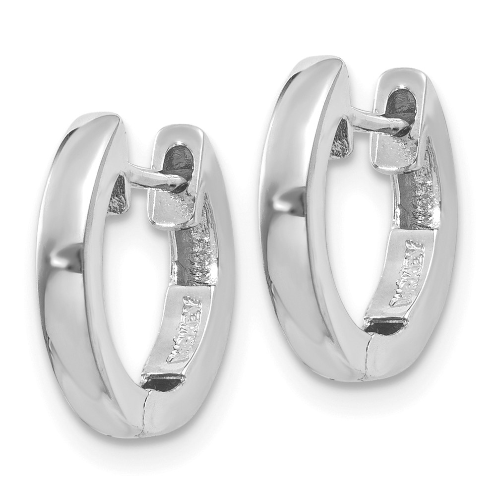 14K White Gold Hinged Hoop Earrings (TF768)