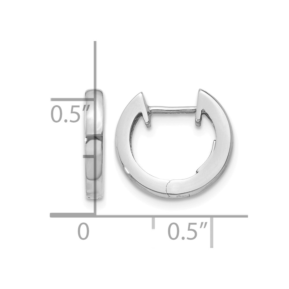 14K White Gold Hinged Hoop Earrings (TF768)