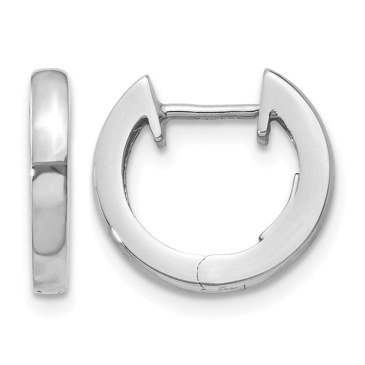 14K White Gold Hinged Hoop Earrings (TF768)