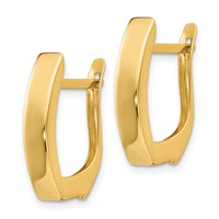 14K Gold Polished Hinged Post Earrings view 2
