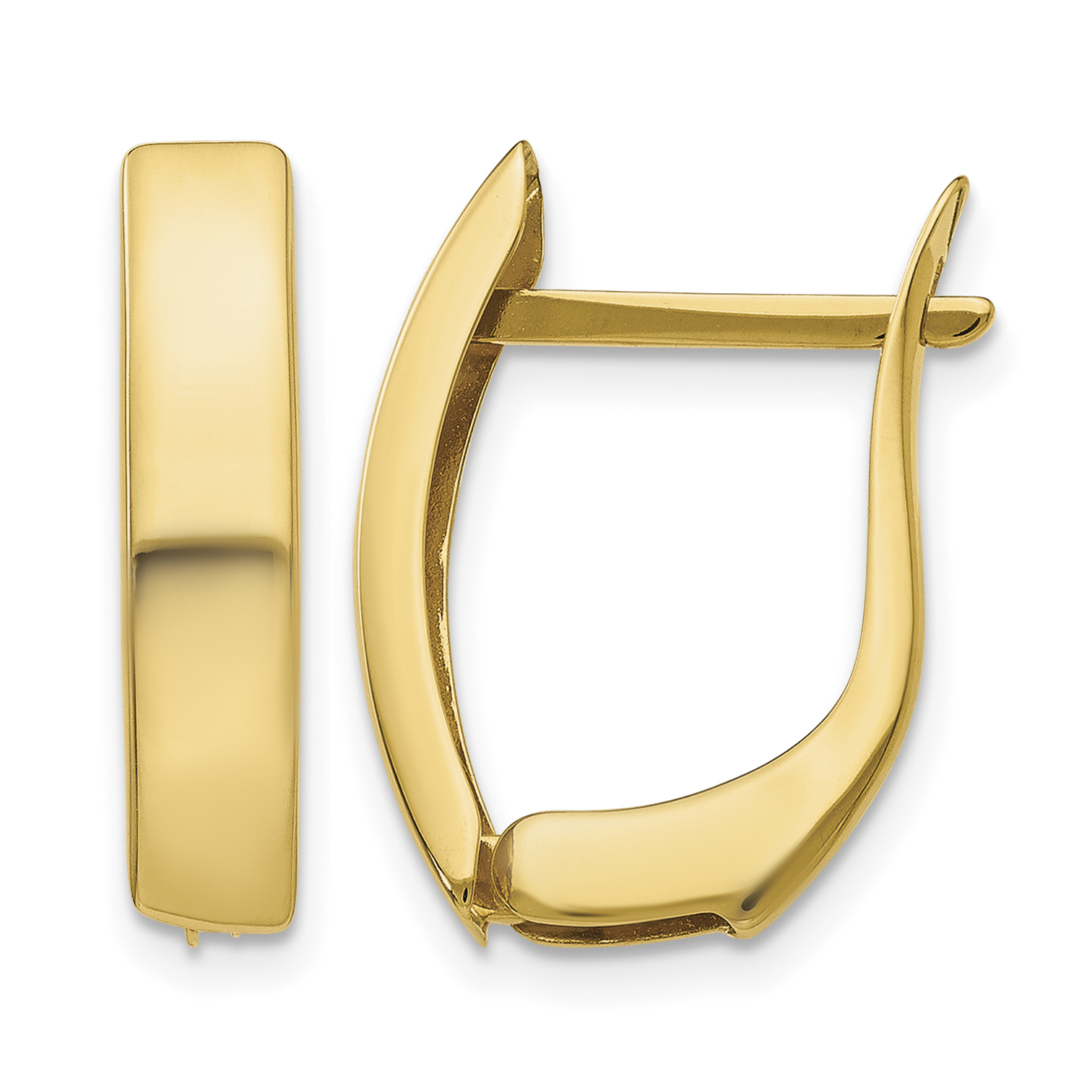 14K Gold Polished Hinged Post Earrings (TF769)
