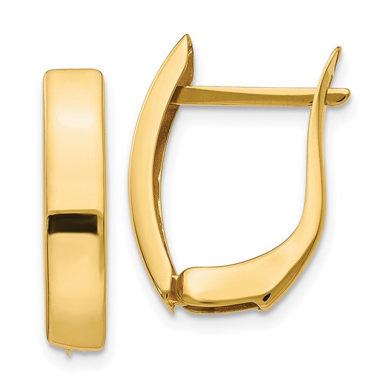 Gold Hinged Post Hoop Earrings